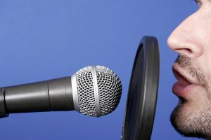 announcer and microphone picture