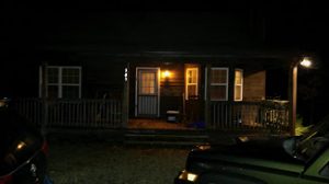 nighttime view of our cabin in georgia